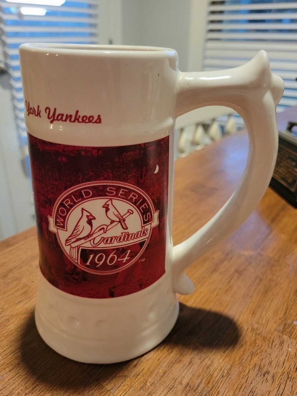 1964 World Series Ceramic Stein Mug - White and Red